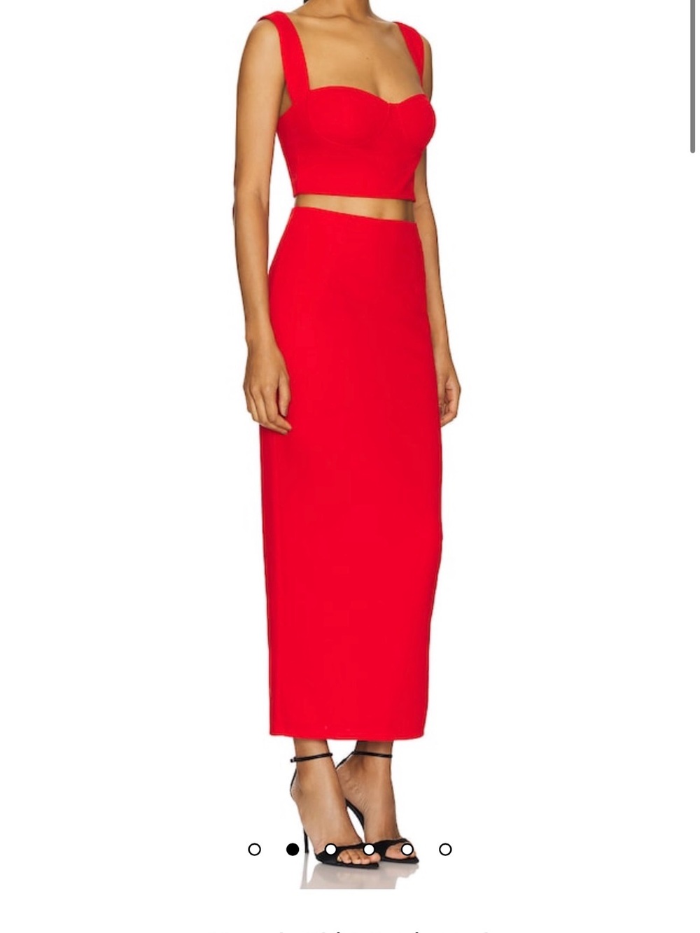 Red High-Rise Maxi Skirt and top Set BNWT